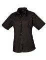Dames blouse korte mouw Premier PR302 BLACK